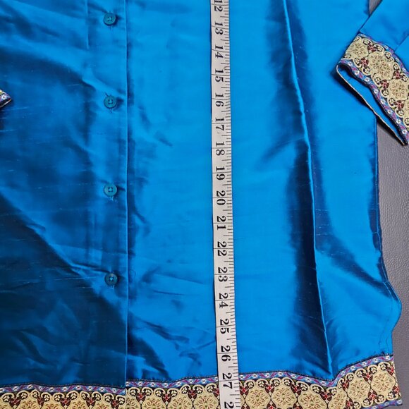 Vintage Silk Lore Blue Silk Blouse - Picture 5 of 6